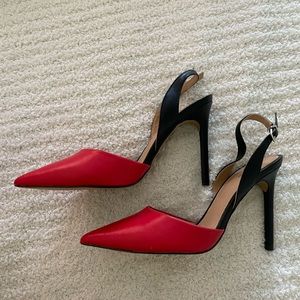 NEW- Express color block sling back heels - size 10